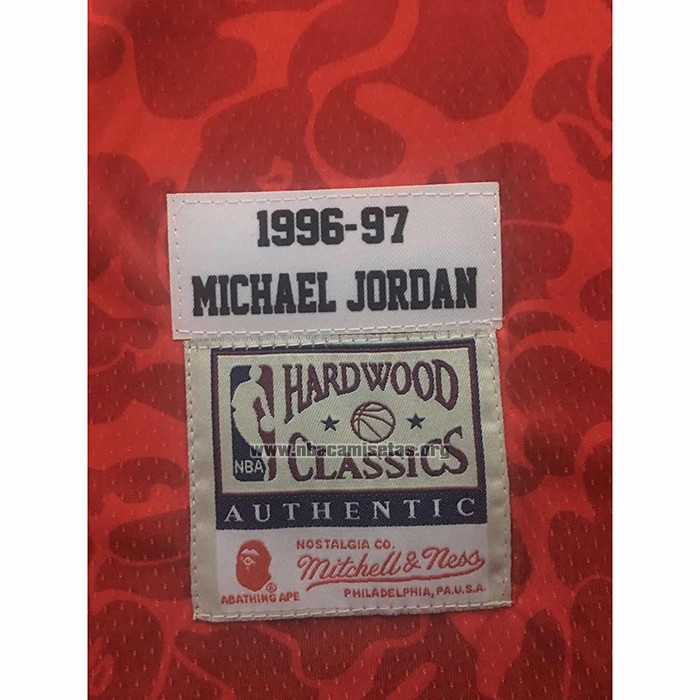 Camiseta Chicago Bulls Bape NO 23 Hardwood Classic Rojo
